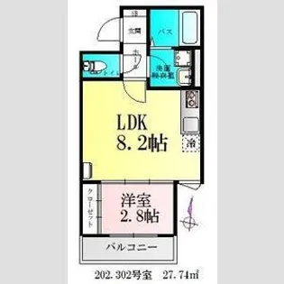 仮)BAU宮町2号棟【2階】の間取り