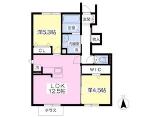 プレミアハウスあてるいC棟【1階】の間取り