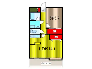 パークサイドハイツタケノヤ【2階】の間取り