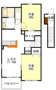ウォーリック スクエア【2階】の間取り