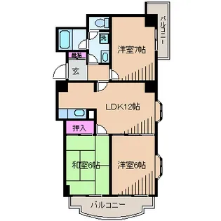篠原グリーンハイツ【4階】の間取り