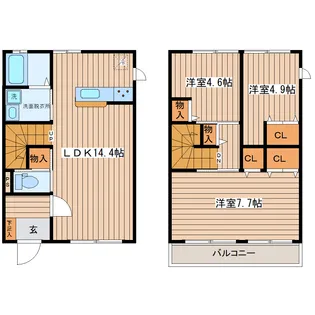 宮城県塩竈市字石田【アパート】の間取り