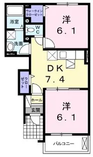 ブランドーレB【1階】の間取り