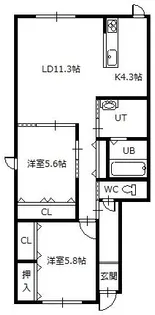 こまちII【1階】の間取り