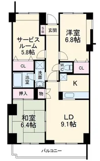 サニーヒルズ和光【1階】の間取り