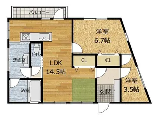 白石アパート【3階】の間取り