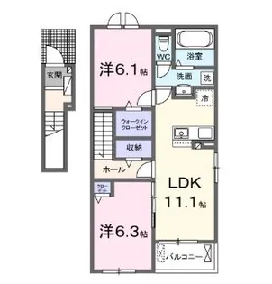 ディリジェントナイン【2階】の間取り