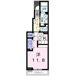ヴァンベール中味鋺II【1階】の間取り