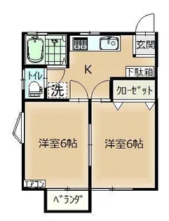 ミナトハイツ【2階】の間取り