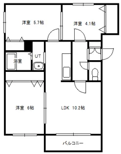 カネイハウスII【1階】の間取り