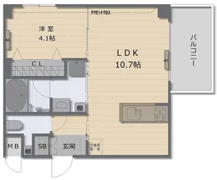 ヴィーブルエリーゼ【6階】の間取り