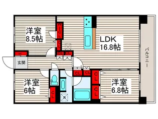 ロイヤルパークス西新井【4階】の間取り