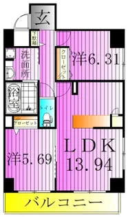 ホーリーホック【5階】の間取り