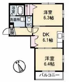 エクセレントシティII棟【2階】の間取り