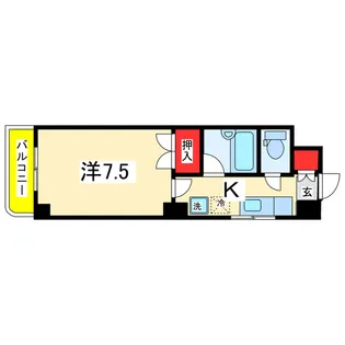 リバティプラザ東堀II【7階】の間取り