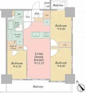 ファインスクエア海老名【4階】の間取り