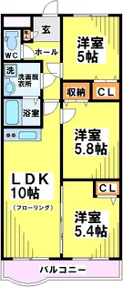 三鷹グリーンヒルズ【2階】の間取り