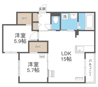 エフュート新さっぽろ【1階】の間取り