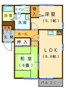 ベルフラワーK B棟【2階】の間取り