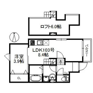 Estellea水ヶ江【1階】の間取り