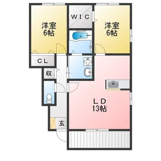 サンセール美濃【1階】の間取り