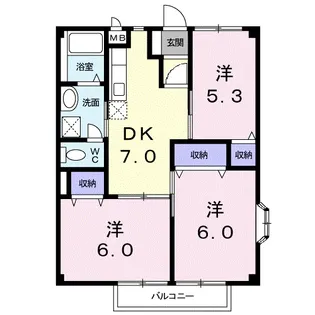 ベルデUI【1階】の間取り