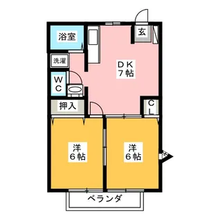 ハイツけいがく【2階】の間取り