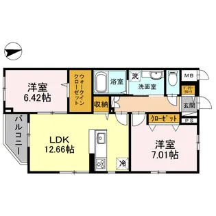 グランドール大岡山【1階】の間取り