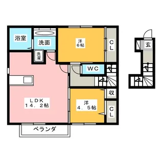 ジョルニフェリーチ【2階】の間取り