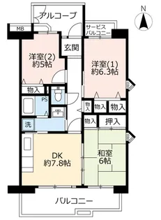 URアーバンラフレ鳴海【8階】の間取り