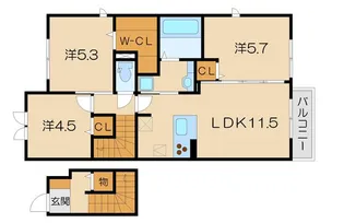 サザンクロスI番館【2階】の間取り