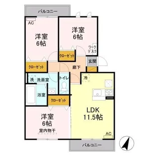 セイチ上近江【1階】の間取り