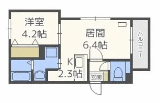 ペルージュ菊水【1階】の間取り