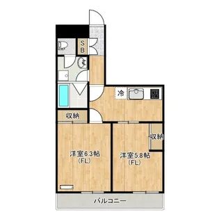 サンハイツ溝ノ口【1階】の間取り