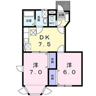 パティオソレアードKT B【1階】の間取り