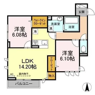 アナシエ鹿浜【3階】の間取り