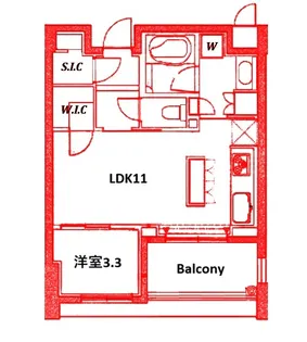 リーデンススクエア桜木町【11階】の間取り