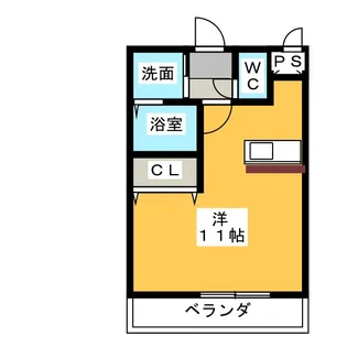 ヒーローズ花ノ木【1階】の間取り