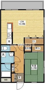 浦岡マンション【2階】の間取り