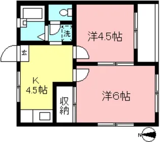 荻野ハイツ【2階】の間取り