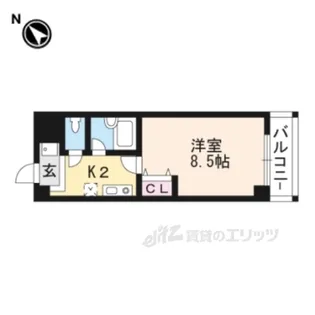 クローバーハイツ3【8階】の間取り
