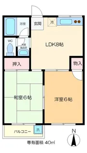 ハイム高城【2階】の間取り