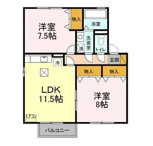 リビングタウン野田C【1階】の間取り