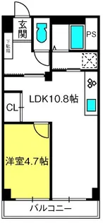中央マンション【5階】の間取り