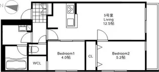 RIVERSIDE KOTONI【3階】の間取り
