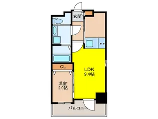 Axion大橋Sirius【9階】の間取り