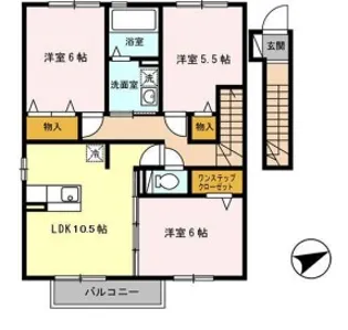 ヴァンヴェール【2階】の間取り