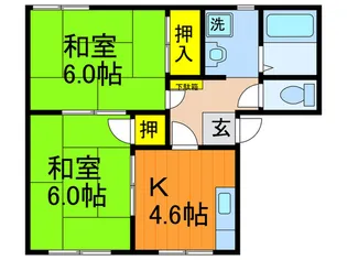 タウニイ吉井【1階】の間取り