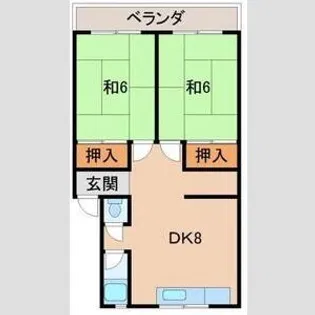 グリーンハイツ向陽【4階】の間取り
