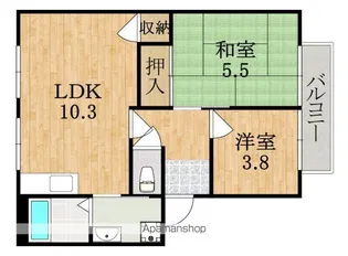 サニーハウスA【2階】の間取り
